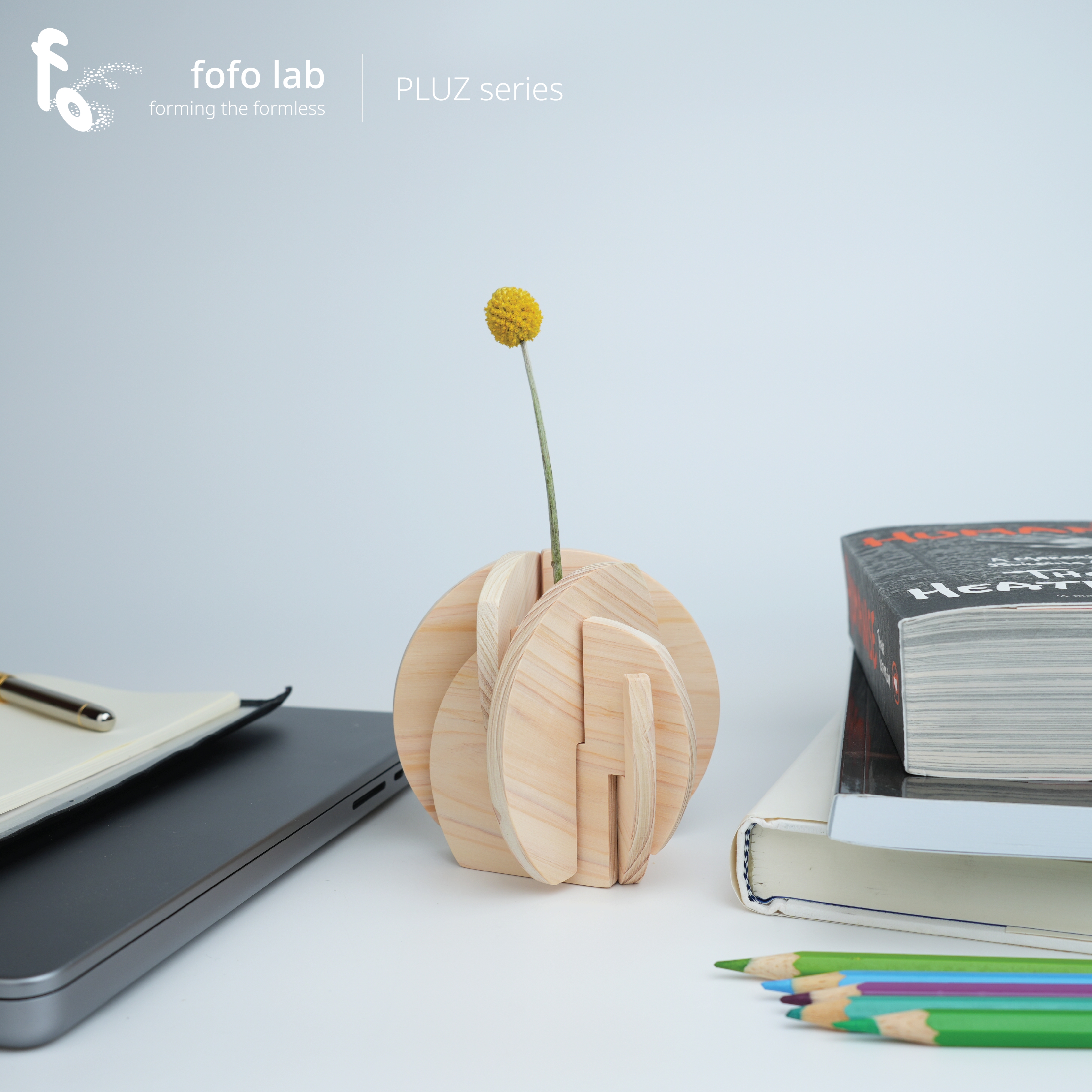 PLUZ｜木板の花器 × ミニボル